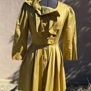 Ryu Mustard Long Sleeve Jacket/Dress with Bow